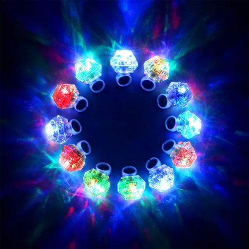 Miniatura 6 de Konsait Anillos con Luz LED Intermitente Regalos para Despedida de Soltera Juguetes que Brillan en la Oscuridad Suministros para Fiestas Anillos