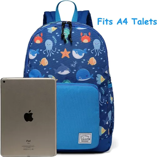 Miniatura 9 de VASCHY - Mochila preescolar para niños y niñas, liviana, resistente al agua, con correa en el pecho