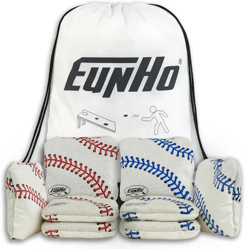 EunHo Juego de 8 bolsas de cornhole de doble cara, resbaladizas y pegadas, para juegos de lanzamiento, profesionales para todo tipo de clima, con