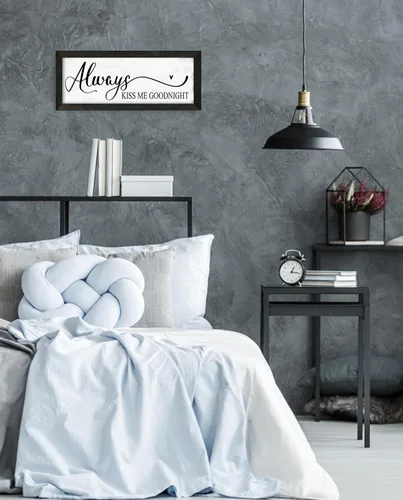 Miniatura 4 de YPY Letrero con texto en inglés "Always Kiss Me Goodnight" (Always Kiss Me Goodnight): pintura que absorbe el sonido, arte de pared – Decoración