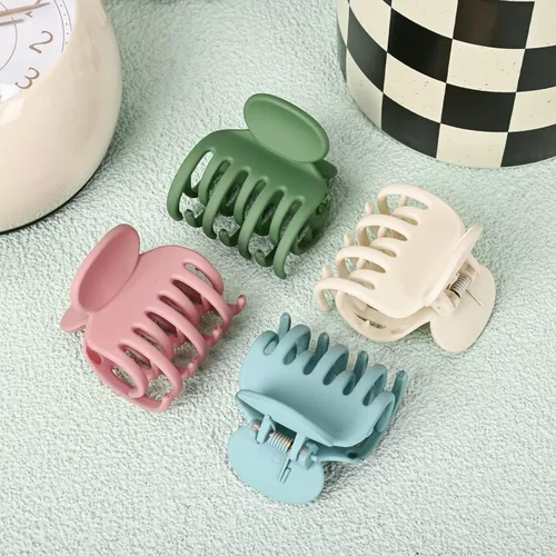 Miniatura 4 de DEEKA Clips de cabello pequeñas con garras para cabello fino, paquete de 4, fila doble de dientes, 4 cm de diámetro, tamaño mediano, mate