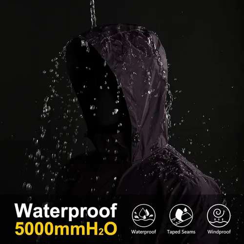 Miniatura 85 de 33,000ft - Chaqueta de lluvia impermeable y plegable para hombre, ligera, con capucha, cortavientos ideal para golf o ciclismo