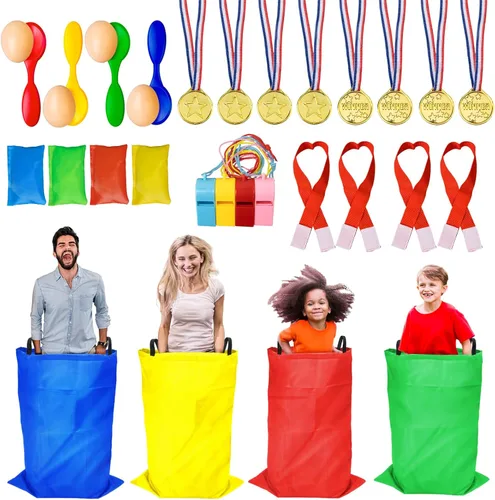 Bolsas de carreras de sacos de patatas – Bolsas de carreras de sacos para adultos y niños, juego de lanzamiento de bolsas de frijoles, carrera de