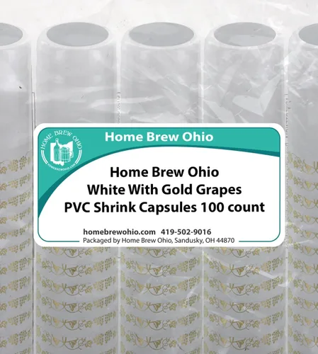 Miniatura 3 de Cápsulas termorretráctiles de PVC para botellas de vino - 100 unidades (blanco con oro)