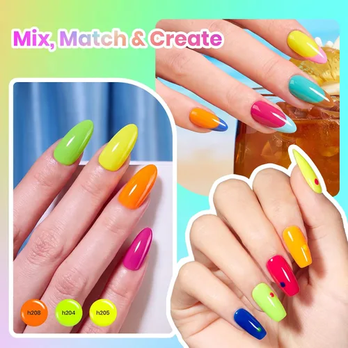 Miniatura 61 de Beetles - Kit de esmalte de uñas de gel con luz UV – 80 piezas de encantamiento de color, kit de uñas de gel de 55 colores con capa base de todo