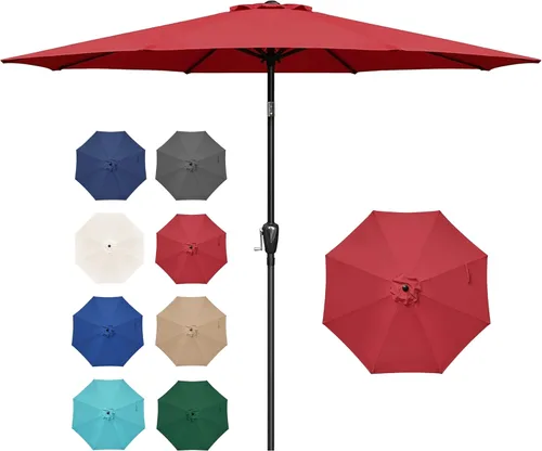 Miniatura 13 de Simple Deluxe - Sombrilla de patio de 7.5 pies para exteriores con botón de inclinación/manivela, 6 varillas robustas para jardín, cubierta, patio