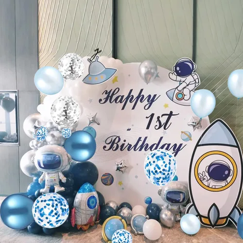 Miniatura 8 de 60 globos de confeti azul plateado y blanco de 12 pulgadas, globos de color blanco azul claro, globos plateados metálicos, globos de confeti