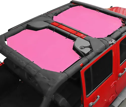Miniatura 12 de JeCar Cubierta de malla para parasol delantero y trasero, protección UV, protección UV, accesorios exteriores compatibles con Jeep Wrangler de 4