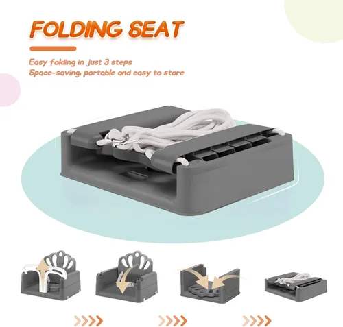 Miniatura 4 de Juego de columpio plegable para bebé y niño pequeño, uso en interiores y exteriores, columpio con rebotador para bebé, juego de columpio seguro