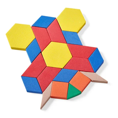 Miniatura 9 de hand2mind Juego de bloques con patrón de espuma, manipuladores geométricos y formas de clasificación para preescolar y jardín de infantes, juego