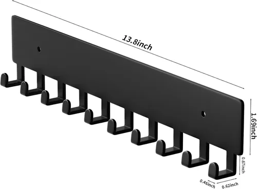 Miniatura 5 de GTK Soporte para Llaves de Pared, Ganchos para Llaves con 10 Ganchos, Soporte de Llaves Montado en la Pared para Pasillo, Estante de Llaves