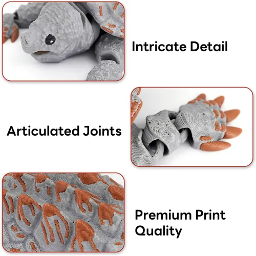 Miniatura 16 de Yipintang Criaturas Impresas en 3D Animales Flexibles - Juego de Animales Fidget de 7 Pulgadas para Decoración de Estantes (Pareja de León Adulto)