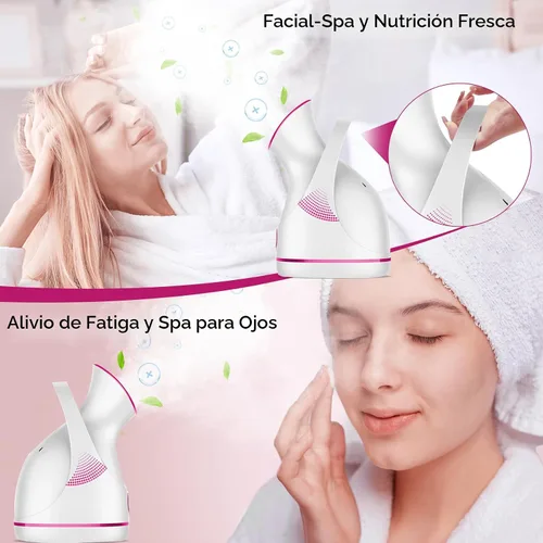 Miniatura 7 de Amconsure Vaporizador facial – vaporizador facial nano iónico, vaporizador de niebla cálida para sauna en el hogar, spa, humidificador para vapor