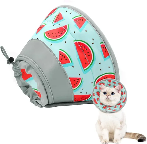 Miniatura 18 de Collar de cono de gato suave para dejar de lamer, ajustable, plegable, ligero, conos para gatitos después de la cirugía, recuperación para gatos