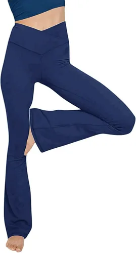 INNOVIERA Leggings acampanados para mujer, pantalones de yoga con corte de bota, cintura alta, cruzado, entrenamiento, descanso, pantalones de jazz