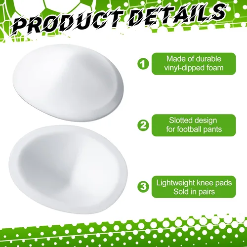 Miniatura 3 de Meooeck 4 pares de rodilleras de baja altura con inserciones blancas ligeras para jóvenes, hombres, mujeres, niños, adultos, fútbol, baloncesto