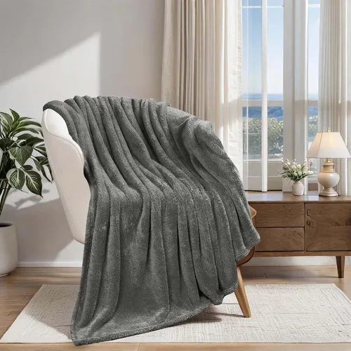 Miniatura 42 de Superior Manta Clásica de Forro Polar Sólido, Gruesa, Acogedora, Mantas Cálidas, Ropa de Cama y Manta de Sofá de Felpa Suave Aterciopelada, Linda
