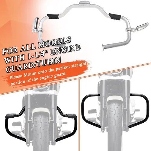 Miniatura 4 de FOVPLUE 1.25" Estribos de autopista, reposapiés ajustable con abrazaderas de montaje en P para Harley Touring Softail Dyna Sportster Honda Kawasaki