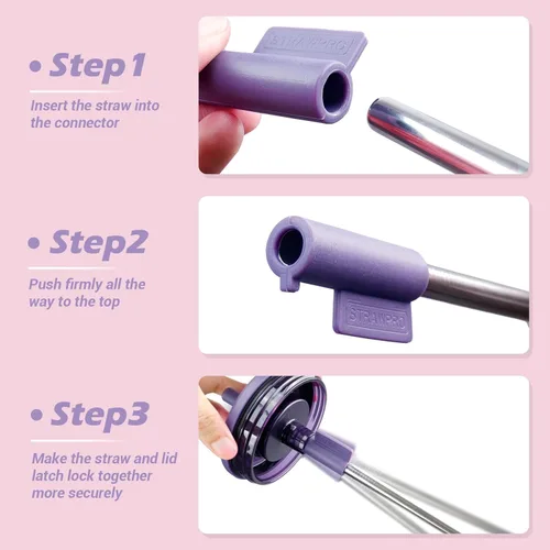 Miniatura 7 de Jetstop Kit de popote compatible con Brumate Era de 40 onzas, 2 popotes de acero inoxidable con conectores de popote de silicona, anillos de sellado
