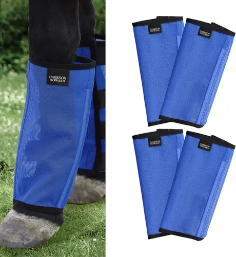 Harrison Howard Leggings holgados para mosca de caballo, transpirables, resistentes al desgarro, de malla fina, protectores de piernas, botas Azul