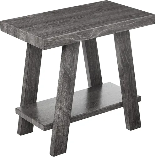 Miniatura 10 de Roundhill Furniture Athens Mesa Auxiliar Contemporánea de Madera con Estante, Negro