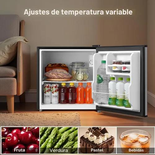 Miniatura 4 de Midea MERM17B0ASL 1.7 pies cúbicos Mini refrigerador, refrigerador compacto con termostato ajustable, puerta reversible, bajo nivel de ruido, Gris