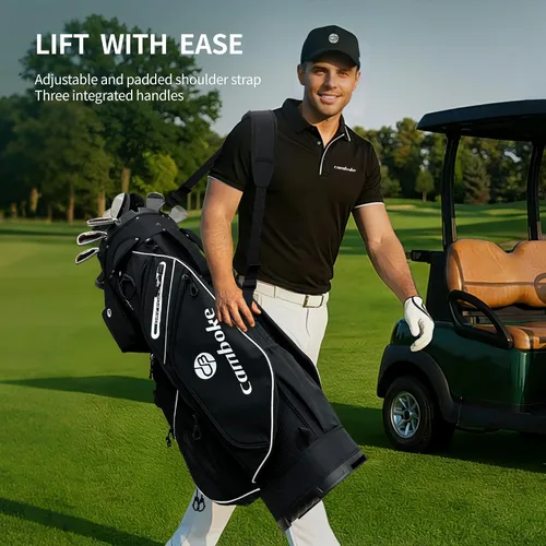 Miniatura 2 de Silent - Bolsa de golf para carrito de golf, bolsa de golf moldeada con separadores de longitud completa de 14 vías, bolsa de bolsillo refrigerante