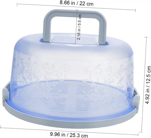 Miniatura 2 de DOITOOL Porta pasteles de plástico con asa para pasteles de 8 pulgadas, contenedor redondo portátil para tartas para transporte, contenedor