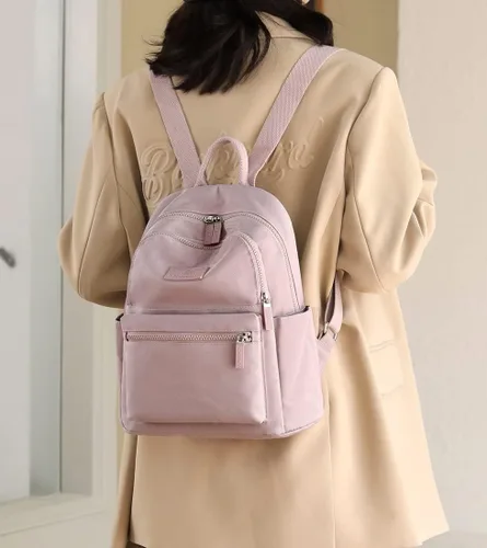 Miniatura 7 de Collsants Pequeña mochila de nailon para mujer, ligera, mini mochila de viaje, Rosado, Mochila de moda