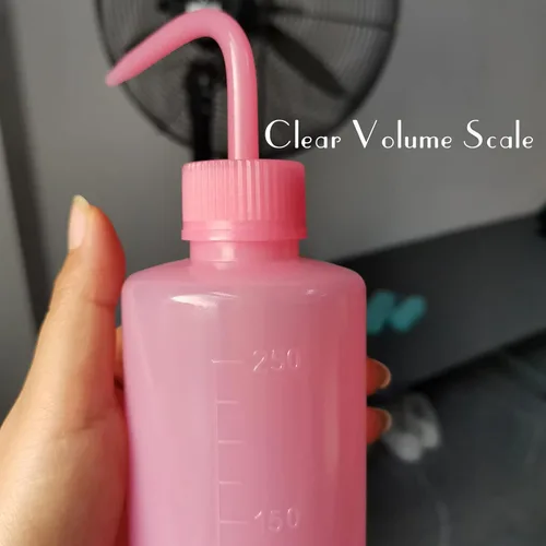 Miniatura 2 de Valchoose Botella profesional de lavado de tatuajes de 8.5 onzas (rosa), botella de boca estrecha para riego de laboratorio médico, rociador, lata