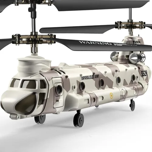 SYMA Helicóptero de control remoto, helicóptero RC de transporte militar S52H con retención de altitud, despegue y aterrizaje con una tecla, luz