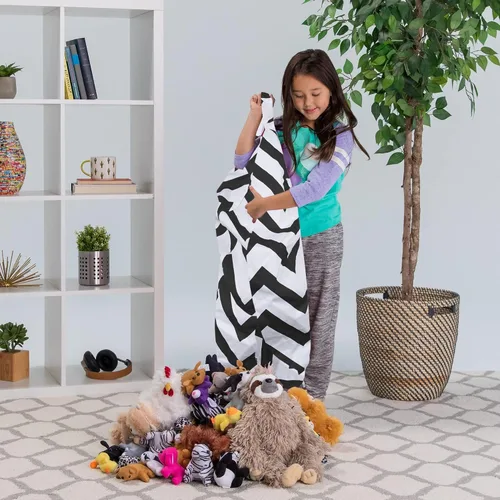 Miniatura 5 de Posh Creations - Funda para silla puff de almacenamiento de animales de peluche para niños, organizador de juguetes de niños, XL de 48 pulgadas