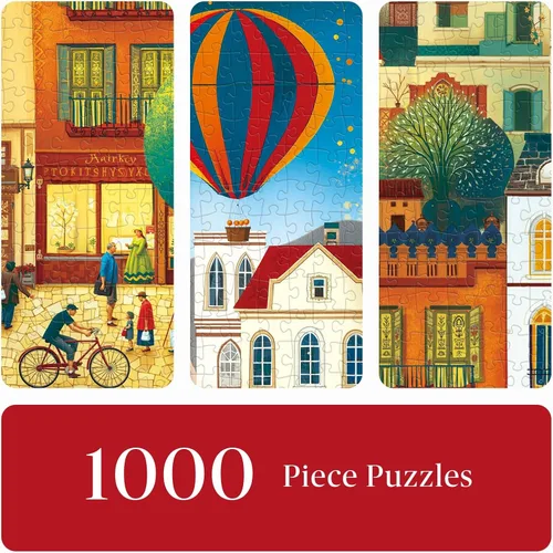 Miniatura 3 de Rompecabezas de 1000 piezas para adultos, rompecabezas de arquitectura vintage, rompecabezas de 27.6 x 19.7 pulgadas, 1000 piezas para adultos