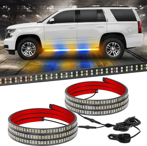 Miniatura 9 de XRIDONSEN 2 tiras de luces estroboscópicas ámbar de 60 pulgadas, 720 luces LED para estribo, luces intermitentes de advertencia de peligro