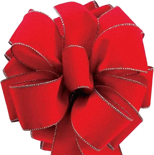 Cinta de Terciopelo Rojo Lazo de Ramo de Flores Navideñas para Envolver Regalos Cintas Florales para Manualidades de 1.5 Pulgadas para Decorar