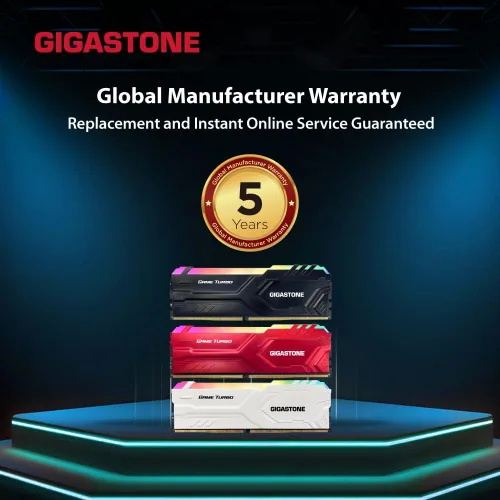 Miniatura 8 de 【RAM DDR5 RGB】 GIGASTONE Game Turbo 64 GB Kit (4 x 16 GB) DDR5 6000 MHz PC5-48000 CL40-40-40-76 Intel XMP 3.0 AMD Expo 1.3V UDIMM 288 pines sin