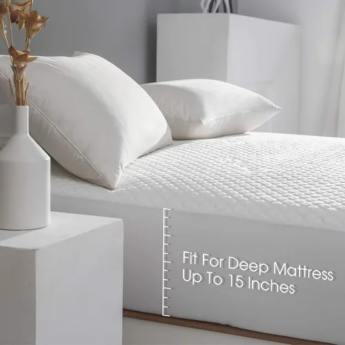 Miniatura 4 de Protección de colchón impermeable tamaño Twin para cama, funda de colchón acolchada con bolsillo profundo de hasta 15 pulgadas