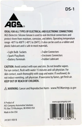 Miniatura 2 de AGS Company Automotive Solutions - Grasa de silicona dieléctrica, 1.25 oz, sella y protege las conexiones eléctricas, segura en caucho y plástico