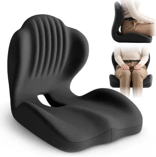 Cojín de asiento ergonómico, cojines de asiento para silla de oficina con diseño en forma de L, cojín ortopédico de espuma viscoelástica con hueco