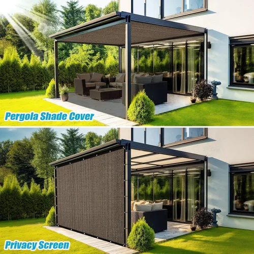 Miniatura 6 de Amagenix Tela de Sombra Solar 90% con Ojales, 12' x 16' Cubierta de Sombra de Repuesto para Pérgola, Toldo Pantalla de Privacidad para Patio al Aire