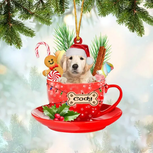 Miniatura 97 de NAZENTI Adorno personalizado de Alaskan Malamute en taza roja, adorno de Navidad personalizado para perros amantes de las mascotas, colgante