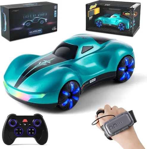 Miniatura 9 de AEROQUEST Coche de Control Remoto con Detección de Gestos, Coche de Acrobacias RC con Derrape con Luz, Spray y Sonido, 2.4GHz Juguetes RC