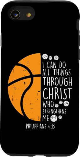 Miniatura 17 de iPhone 11 Baloncesto I can do things Biblia Verso Dios Jesús estuche de regalo