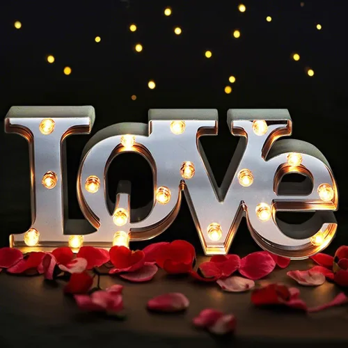 Miniatura 9 de Letrero de amor con luz grande, 16 x 7 pulgadas, para boda, carpa, mesa de boda, decoración romántica y artística de pared para sala de estar