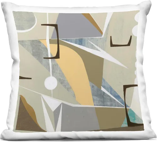 Miniatura 16 de Stupell Industries Ruth Fromstein - Almohada de diseño abstracto geométrico beige, 18 x 18 pulgadas