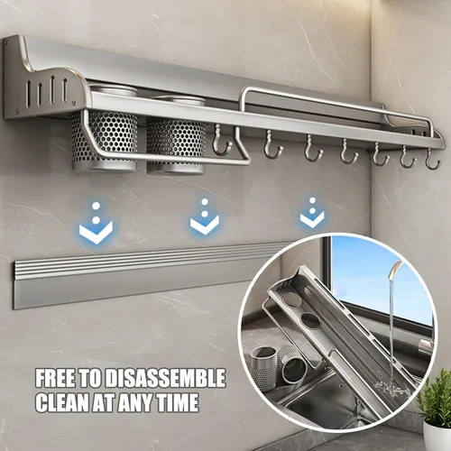 Miniatura 6 de Organizador de pared multifuncional para colgar todo en uno, organizador de pared para cocina, ahorro de espacio, estante para especias de pared