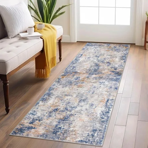 Miniatura 51 de Lansny Alfombra pequeña abstracta de 2 x 3 pies, alfombra de entrada, alfombra lavable para puerta de entrada, alfombra lavable antideslizante
