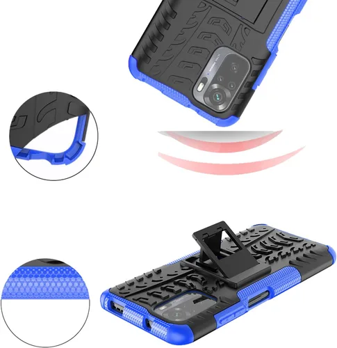 Miniatura 6 de Funda de teléfono para Xiaomi Redmi Note 10/10S 4G con protector de pantalla de vidrio templado y soporte Soporte Soporte duro resistente híbrido