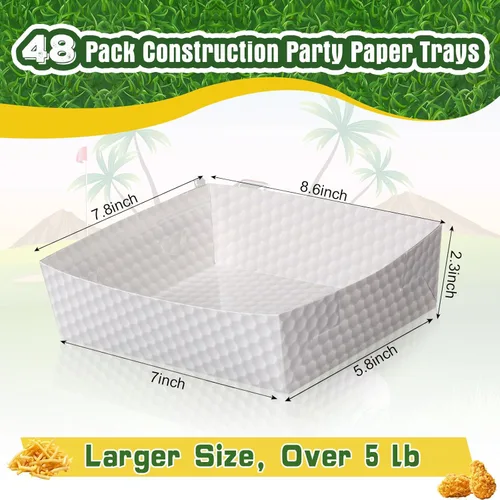 Miniatura 2 de Teling Paquete de 36 suministros para fiestas de golf, bandejas grandes de platos de golf de 5 libras, cuencos de papel, botes de comida y botes