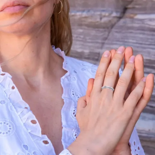 Miniatura 3 de Supcare Anillos antiestrés para mujer de 4/6/0.315 in para la ansiedad, anillo de pulgar con chorro de arena, regalo para mujeres, talla 7-14